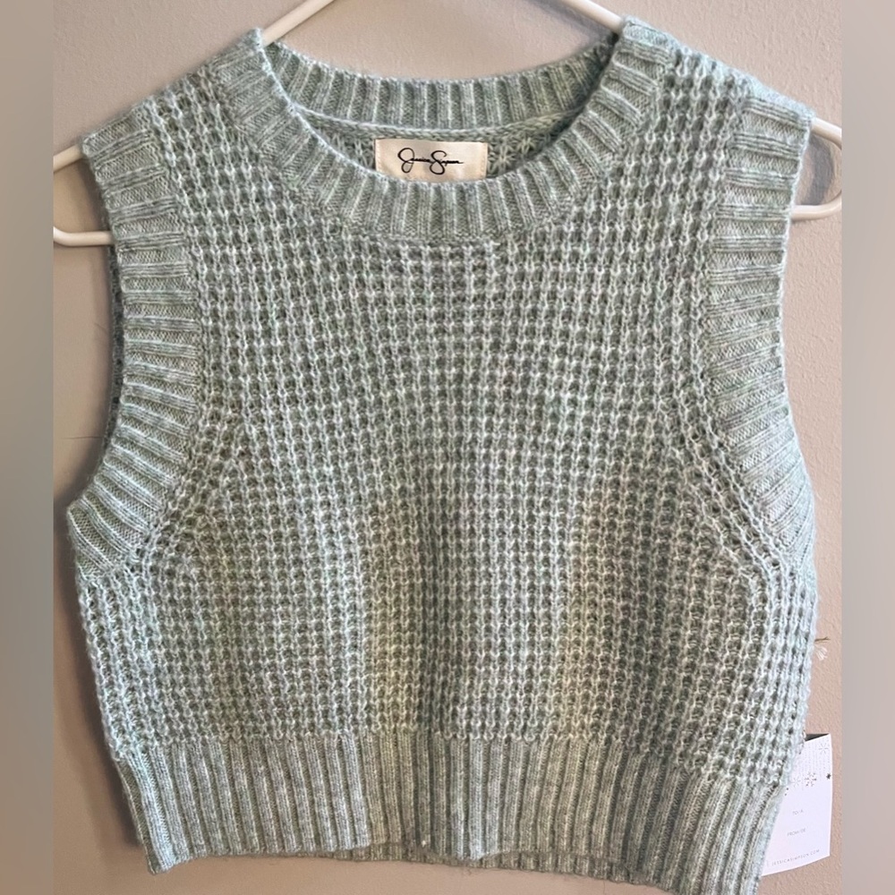 Jessica Simpson Light Mint Green Knit Sweater Vest